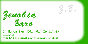 zenobia baro business card